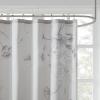 Madison Park Cassandra Cotton Percale Bathroom Shower, Printed Floral Design Modern Shabby Chic Privacy Bath Fabric Curtains, 72″x72″, Blush (MP70-6717)(Blue)