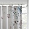 Madison Park Cassandra Cotton Percale Bathroom Shower, Printed Floral Design Modern Shabby Chic Privacy Bath Fabric Curtains, 72″x72″, Blush (MP70-6717)(Blue)