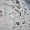 Madison Park Cassandra Cotton Percale Bathroom Shower, Printed Floral Design Modern Shabby Chic Privacy Bath Fabric Curtains, 72″x72″, Blush (MP70-6717)(Blue)