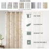 Madison Park Cecily Semi Sheer SINGLE Panel Window Curtain Burnout Botanical Print, Easy To Hang, Fits up to 1.25″ Diameter Rod, 50×84″, Leaves Aqua(Leilani Natural)