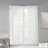 Madison Park Ceres DIY Twisted Tab Sheer Curtain, Pair Panels, Lightweight Window Treatment, Voile Privacy, Light Filtering Drape for Bedroom and Apartment, 50 in x 84 in, White 2 Piece(White)