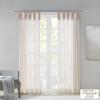 Madison Park Ceres DIY Twisted Tab Sheer Curtain, Pair Panels, Lightweight Window Treatment, Voile Privacy, Light Filtering Drape for Bedroom and Apartment, 50 in x 84 in, White 2 Piece(Blush)