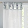 Madison Park Ceres DIY Twisted Tab Sheer Curtain, Pair Panels, Lightweight Window Treatment, Voile Privacy, Light Filtering Drape for Bedroom and Apartment, 50 in x 84 in, White 2 Piece(Light Grey)