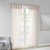 Madison Park Ceres DIY Twisted Tab Sheer Curtain, Pair Panels, Lightweight Window Treatment, Voile Privacy, Light Filtering Drape for Bedroom and Apartment, 50 in x 84 in, White 2 Piece(Blush)