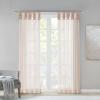 Madison Park Ceres DIY Twisted Tab Sheer Curtain, Pair Panels, Lightweight Window Treatment, Voile Privacy, Light Filtering Drape for Bedroom and Apartment, 50 in x 84 in, White 2 Piece(Blush)