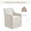 Madison Park Charlotte Dining Chair with Hidden Casters, Accent Chair 20″ Thick Seat Cushion, Upholstered, Padded, Modern Farmhouse Dining Chair Side Chair, Fully Assembled Chair 34″ H Grey(Cream)