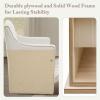 Madison Park Charlotte Dining Chair with Hidden Casters, Accent Chair 20″ Thick Seat Cushion, Upholstered, Padded, Modern Farmhouse Dining Chair Side Chair, Fully Assembled Chair 34″ H Grey(Cream)