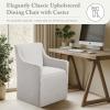 Madison Park Charlotte Dining Chair with Hidden Casters, Accent Chair 20″ Thick Seat Cushion, Upholstered, Padded, Modern Farmhouse Dining Chair Side Chair, Fully Assembled Chair 34″ H Grey(Grey)