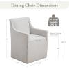 Madison Park Charlotte Dining Chair with Hidden Casters, Accent Chair 20″ Thick Seat Cushion, Upholstered, Padded, Modern Farmhouse Dining Chair Side Chair, Fully Assembled Chair 34″ H Grey(Grey)