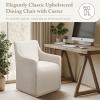 Madison Park Charlotte Dining Chair with Hidden Casters, Accent Chair 20″ Thick Seat Cushion, Upholstered, Padded, Modern Farmhouse Dining Chair Side Chair, Fully Assembled Chair 34″ H Grey(Cream)