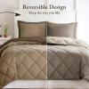 Madison Park Comfort Classics Larkspur Reversible Down Alternative 3M Scotchgard Comforter Mini Set, Full/Queen, Red/Black(Brown/Sand)