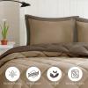 Madison Park Comfort Classics Larkspur Reversible Down Alternative 3M Scotchgard Comforter Mini Set, Full/Queen, Red/Black(Brown/Sand)