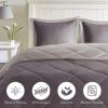Madison Park Comfort Classics Larkspur Reversible Down Alternative 3M Scotchgard Comforter Mini Set, Full/Queen, Red/Black(Charcoal/Grey)