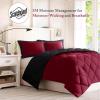 Madison Park Comfort Classics Larkspur Reversible Down Alternative 3M Scotchgard Comforter Mini Set, Full/Queen, Red/Black(Red/Black)