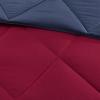 Madison Park Comfort Classics Larkspur Reversible Down Alternative 3M Scotchgard Comforter Mini Set, Full/Queen, Red/Black(Red/Navy)
