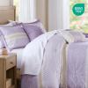 Madison Park Comforter Set, Seersucker Floral King Size Comforter Sets, Microfiber Comforters, All Season Lightweight Comforter, Throw Pillows, Caralie, Full/Queen Purple 5 Piece(Purple)