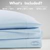 Madison Park Cotton Sheet Set, Soft & Breathable 500TC Egyptian Cotton Sheets, All Seaons Elastic Deep Pockect Sheet Set, Lightweighted 100% Egyptian Bed Sheets, Queen Grey 4 Piece(Blue)