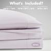 Madison Park Cotton Sheet Set, Soft & Breathable 500TC Egyptian Cotton Sheets, All Seaons Elastic Deep Pockect Sheet Set, Lightweighted 100% Egyptian Bed Sheets, Queen Grey 4 Piece(Lilac)
