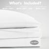 Madison Park Cotton Sheet Set, Soft & Breathable 500TC Egyptian Cotton Sheets, All Seaons Elastic Deep Pockect Sheet Set, Lightweighted 100% Egyptian Bed Sheets, Queen Grey 4 Piece(White)