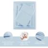 Madison Park Cotton Sheet Set, Soft & Breathable 500TC Egyptian Cotton Sheets, All Seaons Elastic Deep Pockect Sheet Set, Lightweighted 100% Egyptian Bed Sheets, Queen Grey 4 Piece(Blue)