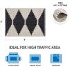 Madison Park Dakota Vienna Woven Turkish Area Rugs for Living Room, Indoor Dining Accent Modern Home Décor, Ultra Soft Floor Carpets for Dining Room, 7’11″W x 10’L, Distressed Tiled Beige(Amanda Black/Ivory)