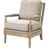 Madison Park Donohue Mid-Century Modern Accent Chairs for Living Room with Nailhead Trim, Solid Wood, Oakwood Finish, Upholstered Seat, Lounge for Reading Bedroom Furniture, Light Grey(Light Grey)