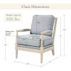 Madison Park Donohue Mid-Century Modern Accent Chairs for Living Room with Nailhead Trim, Solid Wood, Oakwood Finish, Upholstered Seat, Lounge for Reading Bedroom Furniture, Light Grey(Light Blue/Antique Cream)