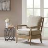 Madison Park Donohue Mid-Century Modern Accent Chairs for Living Room with Nailhead Trim, Solid Wood, Oakwood Finish, Upholstered Seat, Lounge for Reading Bedroom Furniture, Light Grey(Light Grey)