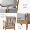 Madison Park Donohue Mid-Century Modern Accent Chairs for Living Room with Nailhead Trim, Solid Wood, Oakwood Finish, Upholstered Seat, Lounge for Reading Bedroom Furniture, Light Grey(Light Blue)