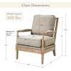 Madison Park Donohue Mid-Century Modern Accent Chairs for Living Room with Nailhead Trim, Solid Wood, Oakwood Finish, Upholstered Seat, Lounge for Reading Bedroom Furniture, Light Grey(Light Grey)