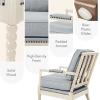 Madison Park Donohue Mid-Century Modern Accent Chairs for Living Room with Nailhead Trim, Solid Wood, Oakwood Finish, Upholstered Seat, Lounge for Reading Bedroom Furniture, Light Grey(Light Blue/Antique Cream)