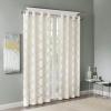 Madison Park Eden Single Curtain for Bedroom, Modern Contemporary Light Sheers for Living Room, Geometric Pattern with Grommet, 50×95, White(Ivory)