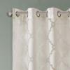 Madison Park Eden Single Curtain for Bedroom, Modern Contemporary Light Sheers for Living Room, Geometric Pattern with Grommet, 50×95, White(Ivory)