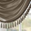Madison Park Elena Waterfall Embellished Rod Pocket Valance , Faux Silk Valances for Window , 38X46″ , Bronze(Bronze)