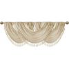 Madison Park Elena Waterfall Embellished Rod Pocket Valance , Faux Silk Valances for Window , 38X46″ , Bronze(Champagne)