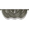 Madison Park Elena Waterfall Embellished Rod Pocket Valance , Faux Silk Valances for Window , 38X46″ , Bronze(Charcoal)