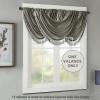Madison Park Elena Waterfall Embellished Rod Pocket Valance , Faux Silk Valances for Window , 38X46″ , Bronze(Charcoal)