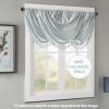 Madison Park Elena Waterfall Embellished Rod Pocket Valance , Faux Silk Valances for Window , 38X46″ , Bronze(Dusty Aqua)