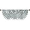 Madison Park Elena Waterfall Embellished Rod Pocket Valance , Faux Silk Valances for Window , 38X46″ , Bronze(Dusty Aqua)