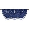 Madison Park Elena Waterfall Embellished Rod Pocket Valance , Faux Silk Valances for Window , 38X46″ , Bronze(Navy)