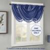 Madison Park Elena Waterfall Embellished Rod Pocket Valance , Faux Silk Valances for Window , 38X46″ , Bronze(Navy)