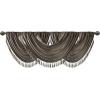 Madison Park Elena Waterfall Embellished Rod Pocket Valance , Faux Silk Valances for Window , 38X46″ , Bronze(Pewter)