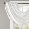 Madison Park Elena Waterfall Embellished Rod Pocket Valance , Faux Silk Valances for Window , 38X46″ , Bronze(White)