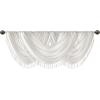 Madison Park Elena Waterfall Embellished Rod Pocket Valance , Faux Silk Valances for Window , 38X46″ , Bronze(White)