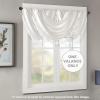 Madison Park Elena Waterfall Embellished Rod Pocket Valance , Faux Silk Valances for Window , 38X46″ , Bronze(White)