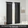 Madison Park Emilia Faux Silk Valance, DIY Twist Tab Top Finish with Beads, Window Valance Curtain for Living Room, Bedroom and Dorm, 26″L x 50″W, Blush(Black)