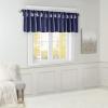 Madison Park Emilia Faux Silk Valance, DIY Twist Tab Top Finish with Beads, Window Valance Curtain for Living Room, Bedroom and Dorm, 26″L x 50″W, Blush(Navy)