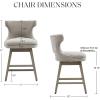 Madison Park Emmett Swivel Counter Stool with Charcoal Finish MP104-1119(Light Grey)