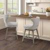 Madison Park Emmett Swivel Counter Stool with Charcoal Finish MP104-1119(Light Grey)