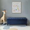 Madison Park Entryway Accent Bench for Living Room Flip Top Storage Chest, Shandra Tufted Top Upholstered Storage Bench End of Bed for Bedroom Furniture, Indoor Seating, 49″Wide, Blue(Navy)